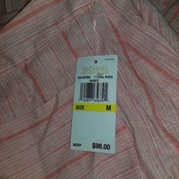 NWT MICHAEL KORS Linen Button-Down Midi Skirt M - Picture 3 of 4